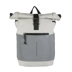 New Rebels Bowie New York Lichtgrijs 21L Rugzak Rolltop Reflectie Waterafstotend Laptop 15.6
