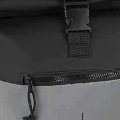 New Rebels Bowie New York Zwart 21L Rugzak Rolltop Reflectie Waterafstotend Laptop 15.6