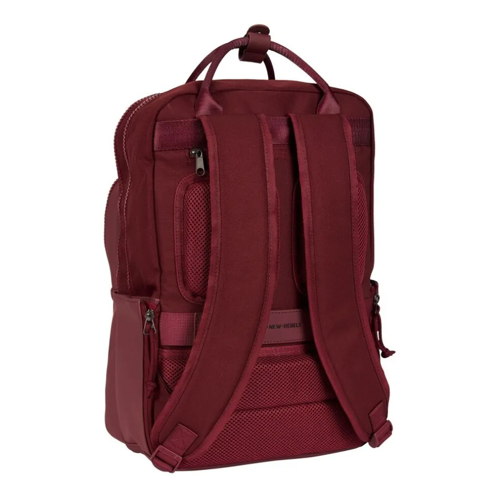 New Rebels Bruce Milwaukee Burgundy 18L Rugzak Waterafstotend Laptop 15.6"
