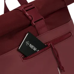 New Rebels Bruce New York Burgundy 21L Rolltop Rugzak Waterafstotend Laptop 15.6
