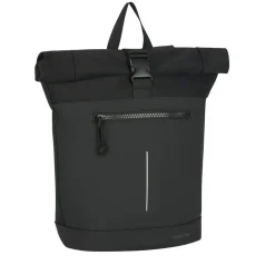 New Rebels Bruce New York Zwart 21L Rolltop Rugzak Waterafstotend Laptop 15.6"