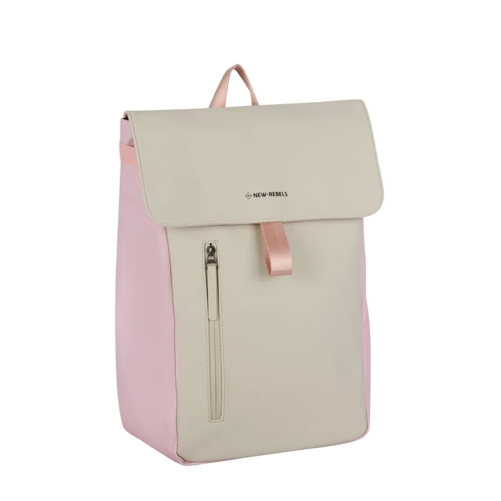 New Rebels Ceres Dothan Roze Beige 15L Rugtas met Flap Waterafstotend Laptop 15.6"