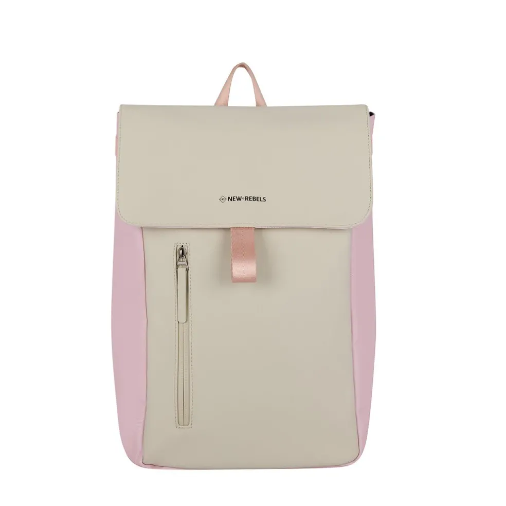 New Rebels Ceres Dothan Roze Beige 15L Rugtas met Flap Waterafstotend Laptop 15.6"