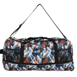 New Rebels Cranford Newark Flower oprolbare reistas met 2 wielen - 110L vergrootbare tas met handgrepen en ritssluiting - lichtgewicht