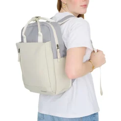 New Rebels Ferron Miami Rugzak 9L Waterafstotende Laptop Rugtas 13 inch Schooltas en Werktas van PU Nylon Comfortabel Lila Beige