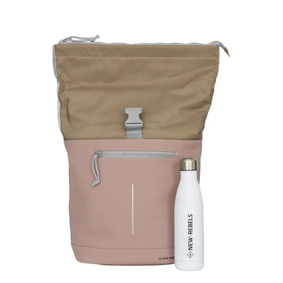 New Rebels Ferron New York Rolltop Rugzak 16L Oud Roze