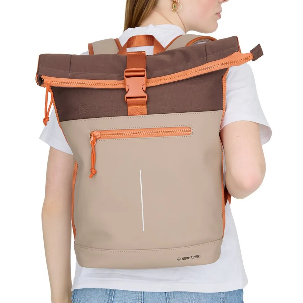 New Rebels Ferron New York Rolltop Rugzak 16L Coffee