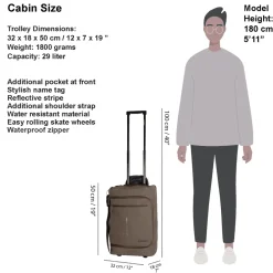 New Rebels Harper Laredo Taupe 29L On Board Trolley Waterafstotend