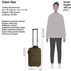 New Rebels Harper Laredo Olijf Groen 29L On Board Trolley Waterafstotend