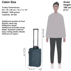 New Rebels Harper Laredo Navy 29L On Board Trolley Waterafstotend