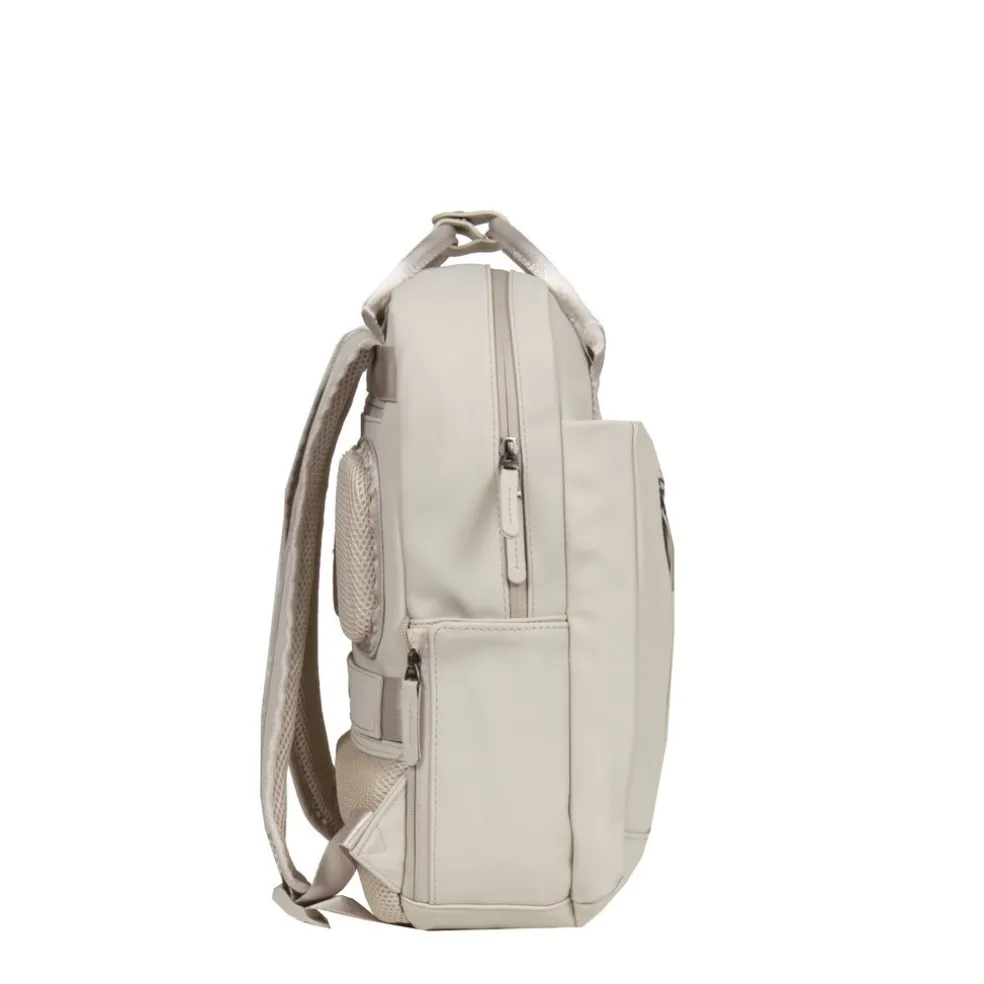 New Rebels Harper Miami Rugzak 9L Waterafstotende Laptop Rugtas 13 inch Schooltas en Werktas van PU Comfortabel Beige