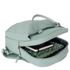 New Rebels Harper Miami Rugzak 9L Waterafstotende Laptop Rugtas 13 inch Schooltas en Werktas van PU Comfortabel Salie Green