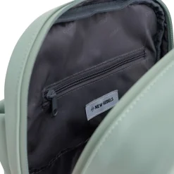New Rebels Harper Miami Rugzak 9L Waterafstotende Laptop Rugtas 13 inch Schooltas en Werktas van PU Comfortabel Salie Green