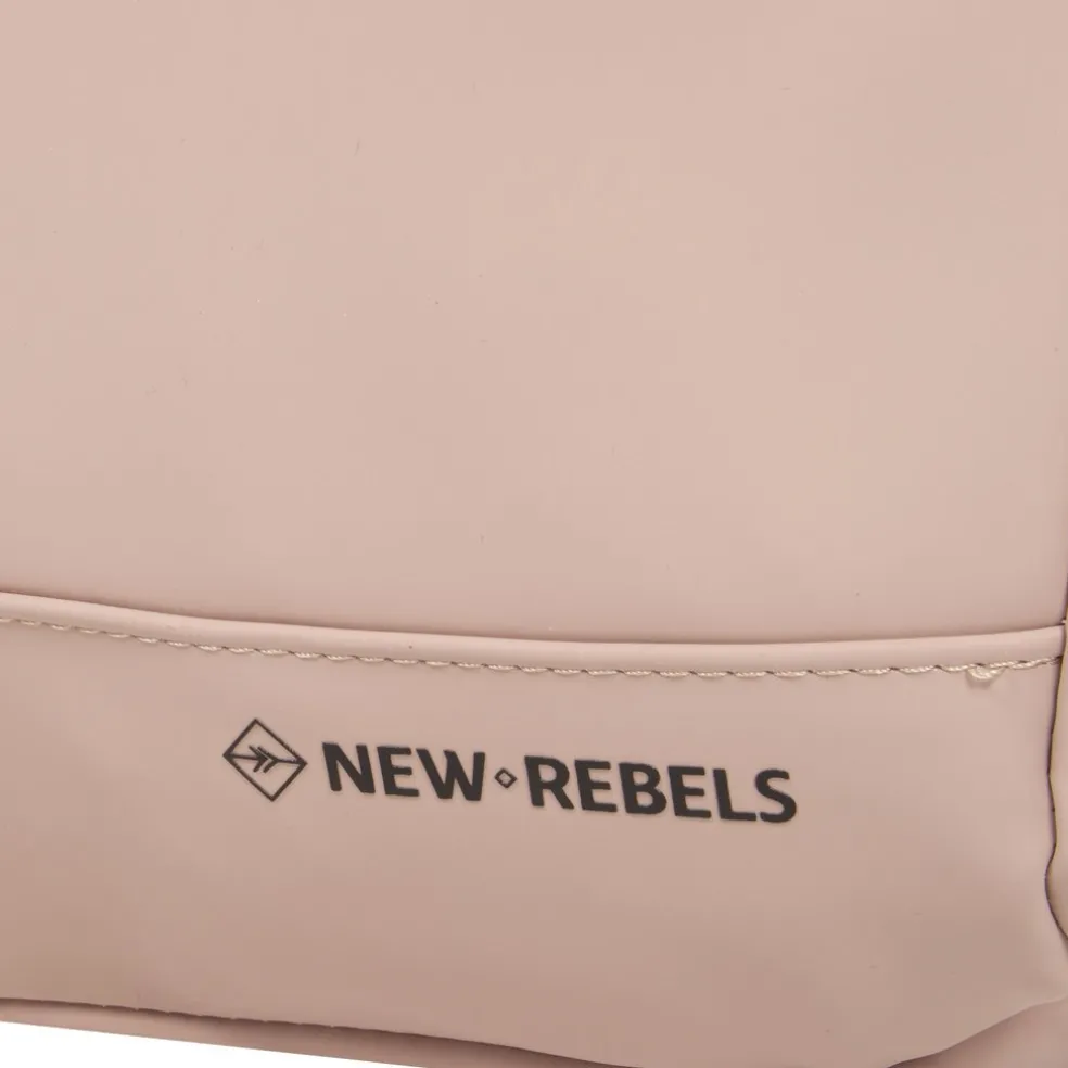 New Rebels Harper Miami Rugzak 9L Waterafstotende Laptop Rugtas 13 inch Schooltas en Werktas van PU Comfortabel Oudroze