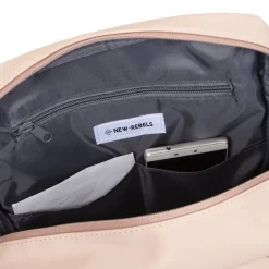 New Rebels Harper Miami Rugzak 9L Waterafstotende Laptop Rugtas 13 inch Schooltas en Werktas van PU Comfortabel Oudroze