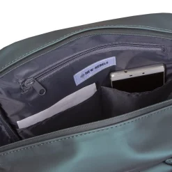 New Rebels Harper Miami Rugzak 9L Waterafstotende Laptop Rugtas 13 inch Schooltas en Werktas van PU Comfortabel Metalic Groen