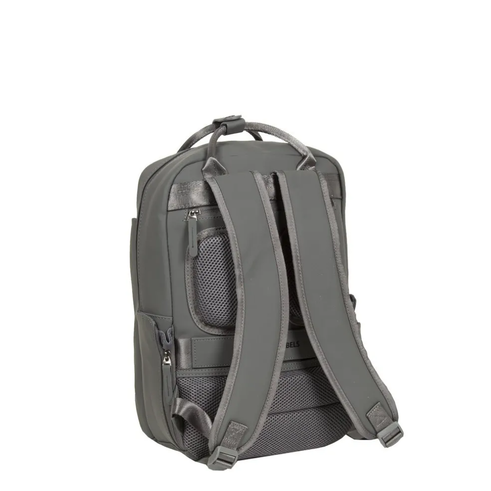 New Rebels Harper Miami Rugzak 9L Waterafstotende Laptop Rugtas 13 inch Schooltas en Werktas van PU Comfortabel Antraciet
