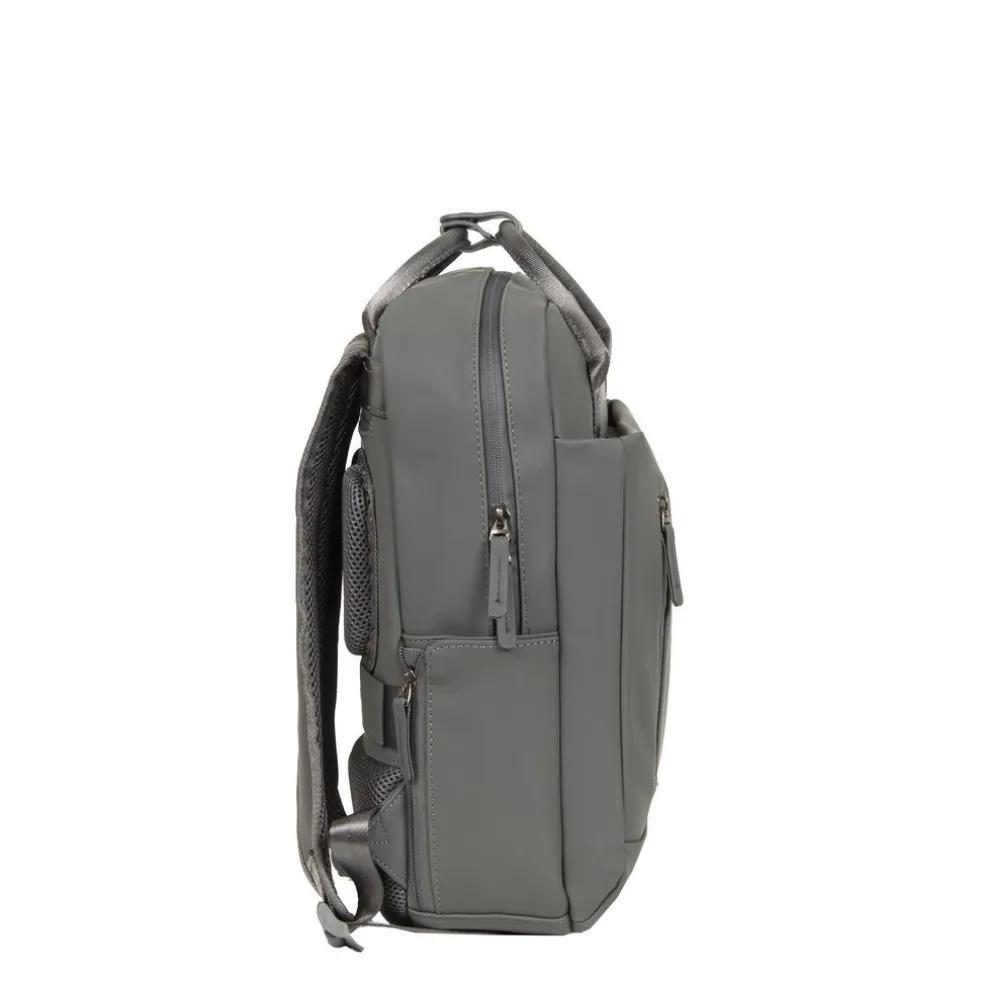 New Rebels Harper Miami Rugzak 9L Waterafstotende Laptop Rugtas 13 inch Schooltas en Werktas van PU Comfortabel Antraciet