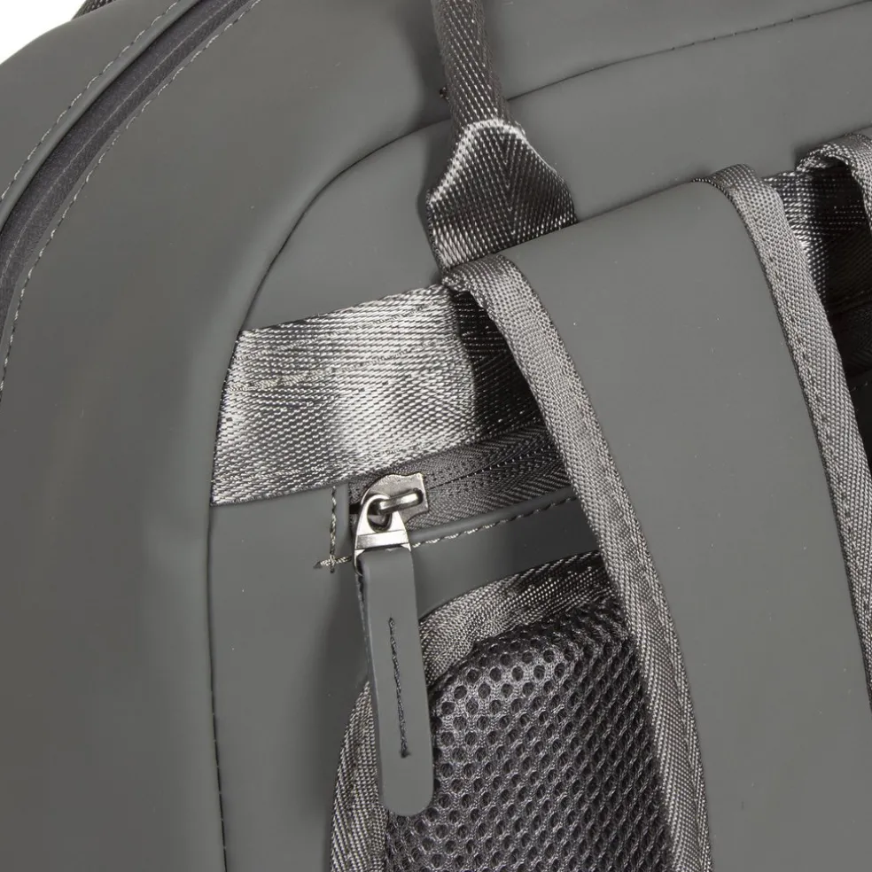 New Rebels Harper Miami Rugzak 9L Waterafstotende Laptop Rugtas 13 inch Schooltas en Werktas van PU Comfortabel Antraciet