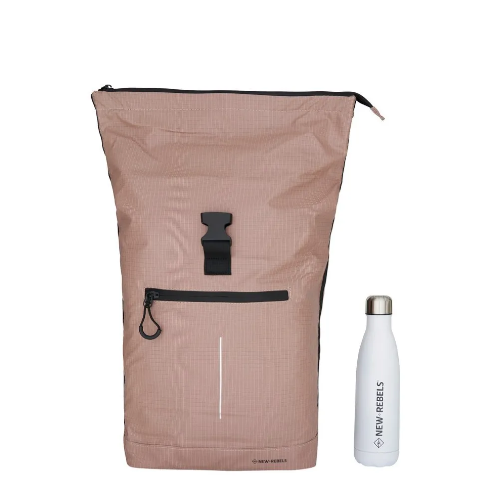 New Rebels Hugo New York 17L Waterdichte Rolltop Rugtas Oud roze