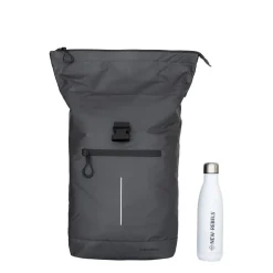 New Rebels Hugo New York 17L Waterdichte Rolltop Rugtas Zwart