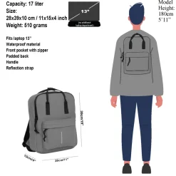 New Rebels Mart Chicago Antraciet 17L Rugtas Waterafstotend Laptop 13