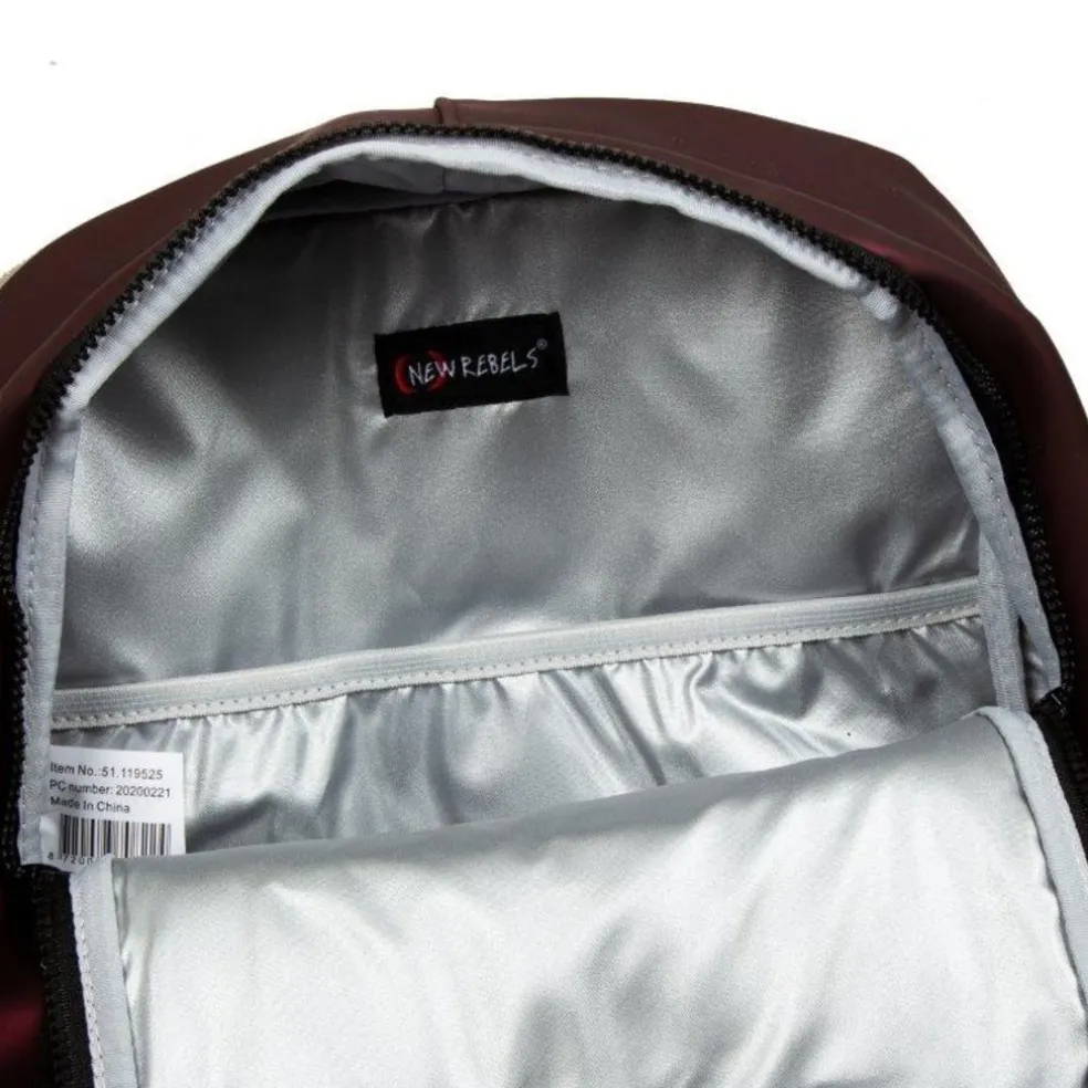 New Rebels Mart Chicago Metallic Burgundy 17L Rugtas Waterafstotend Laptop 13"