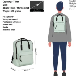 New Rebels Mart Chicago Mint 17L Rugtas Waterafstotend Laptop 13
