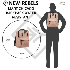 New Rebels Mart Chicago Oudroze 17L Rugtas Waterafstotend Laptop 13