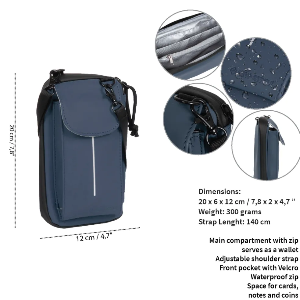 New Rebels Mart Cincinnati Navy Telefoontasje Waterafstotend