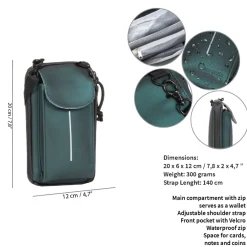New Rebels Mart Cincinnati Metallic Groen Telefoontasje Waterafstotend