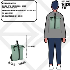 New Rebels Mart Los Angeles Salie Groen 7L Rolltop Rugzak Waterafstotend