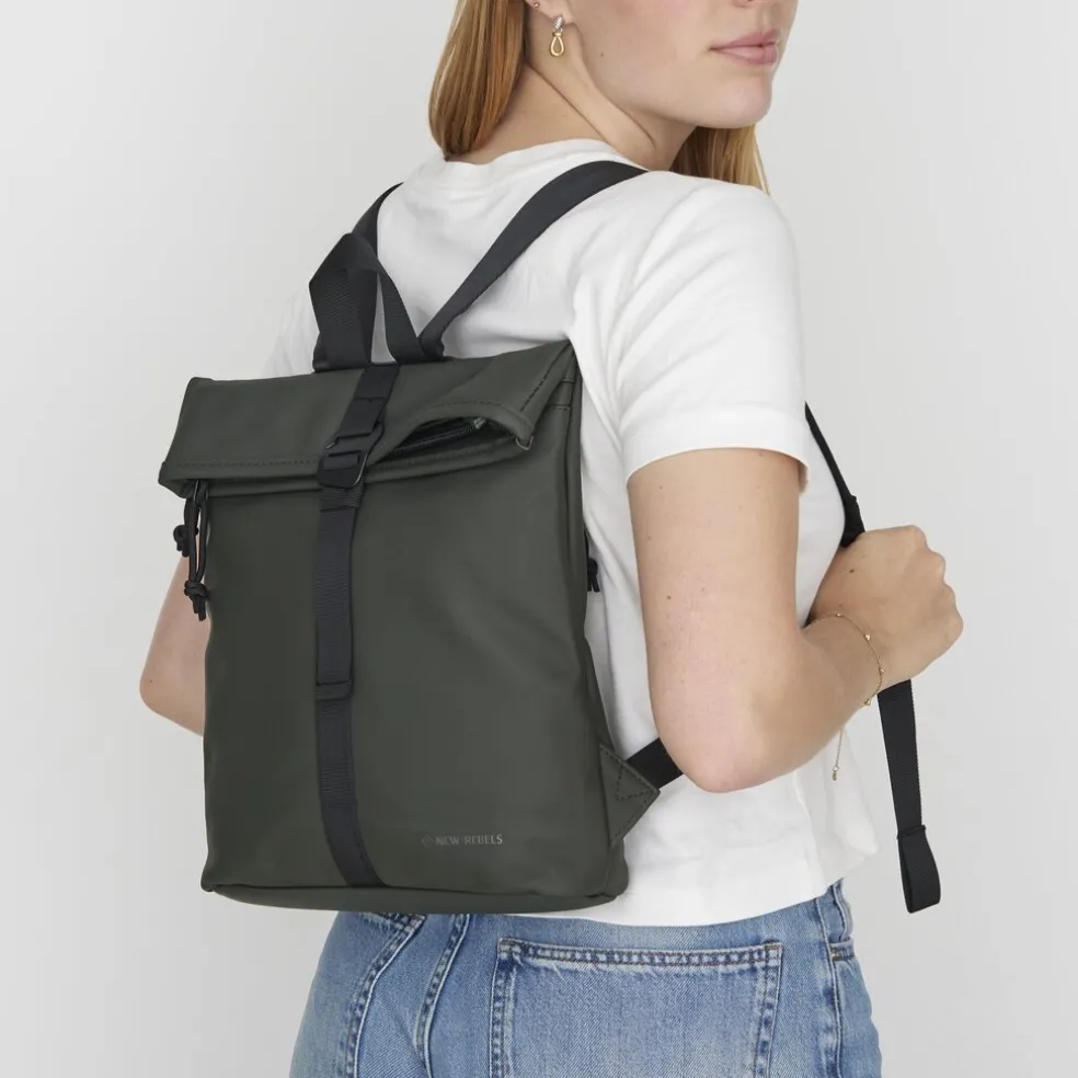New Rebels Mart Los Angeles Nachtgroen 7L Rolltop Rugzak Waterafstotend