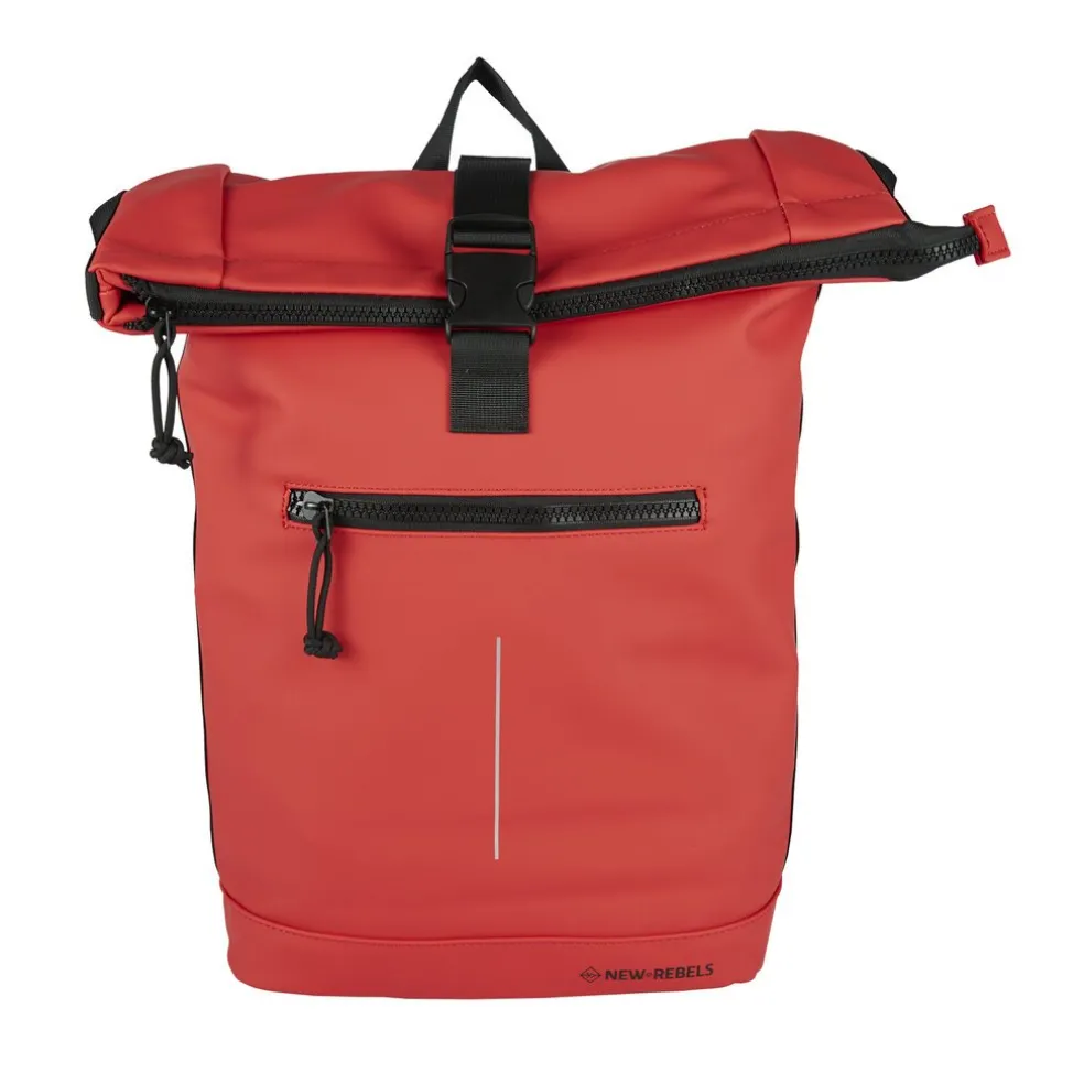 New Rebels Mart New York Rood 21L Rugtas Rolltop Waterafstotend Laptop 15.6"