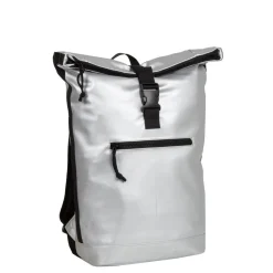 New Rebels Mart New York Metallic Zilver 21L Rugtas Rolltop Waterafstotend Laptop 15.6"