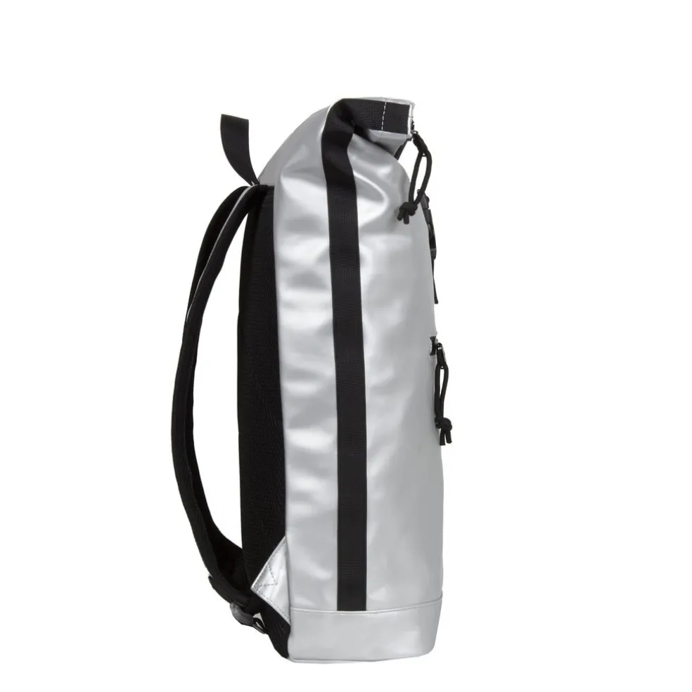 New Rebels Mart New York Metallic Zilver 21L Rugtas Rolltop Waterafstotend Laptop 15.6"