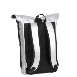 New Rebels Mart New York Metallic Zilver 21L Rugtas Rolltop Waterafstotend Laptop 15.6
