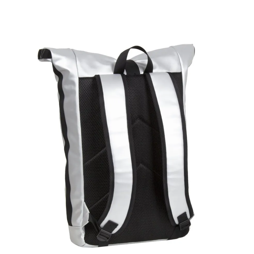 New Rebels Mart New York Metallic Zilver 21L Rugtas Rolltop Waterafstotend Laptop 15.6"