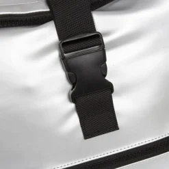 New Rebels Mart New York Metallic Zilver 21L Rugtas Rolltop Waterafstotend Laptop 15.6