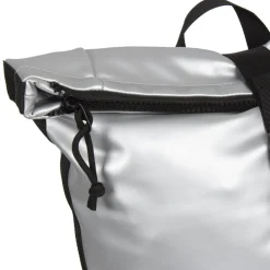 New Rebels Mart New York Metallic Zilver 21L Rugtas Rolltop Waterafstotend Laptop 15.6