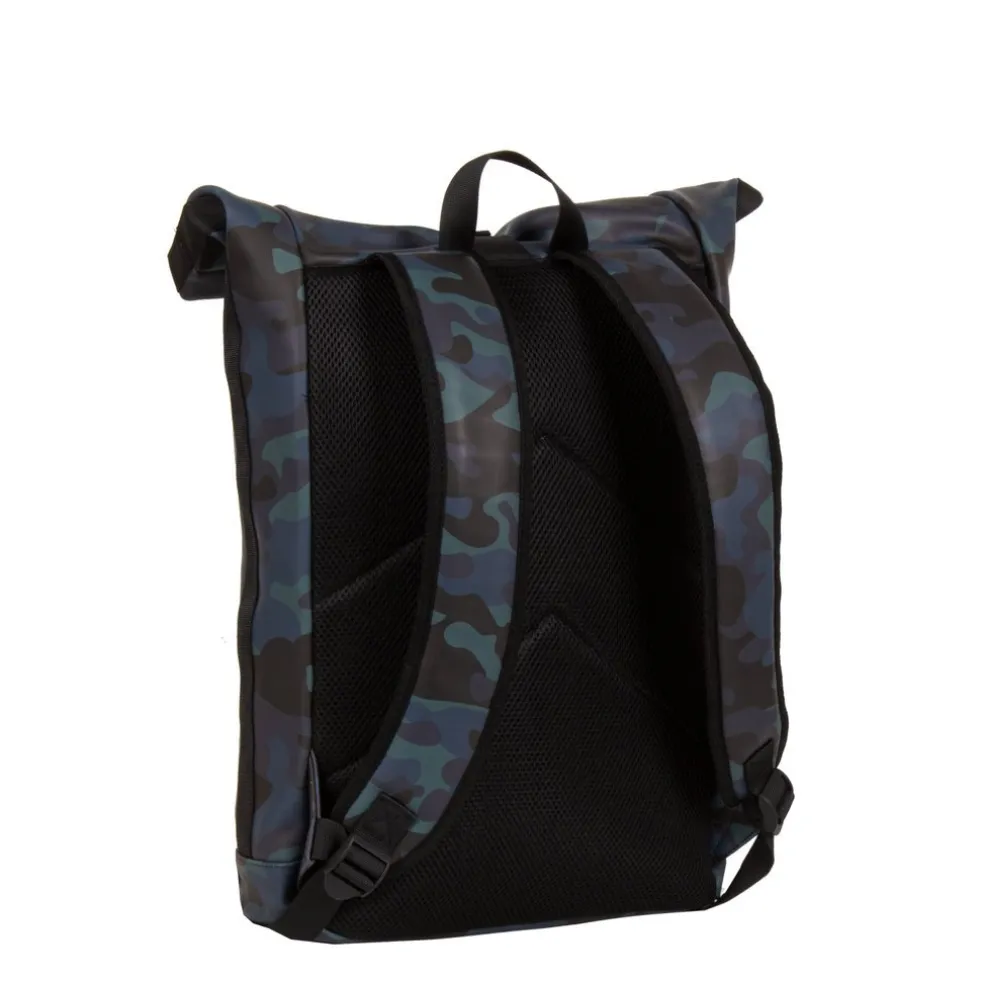 New Rebels Mart New York Camouflage Army Donker 21L Rugtas Rolltop Waterafstotend Laptop 15.6"