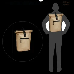New Rebels Mart New York Metallic Goud 21L Rugzak Rolltop Waterafstotend Laptop 15.6