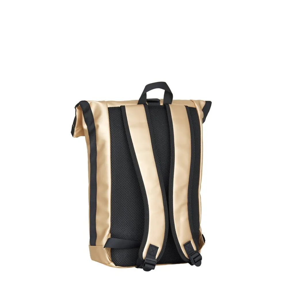 New Rebels Mart New York Metallic Goud 21L Rugzak Rolltop Waterafstotend Laptop 15.6"