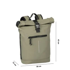 New Rebels Mart New York Taupe 21L Rugtas Rolltop Waterafstotend Laptop 15.6