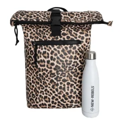 New Rebels Mart New York Leopard  21L Rugtas Rolltop Waterafstotend Laptop 15.6