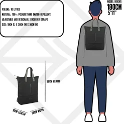 New Rebels Matteo Trenton Zwart 18L Rugzak Shopper Waterafstotend
