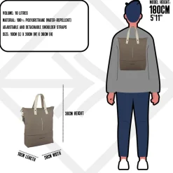 New Rebels Matteo Trenton Taupe 18L Rugzak Shopper Waterafstotend