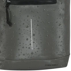 New Rebels New York Droplet Antraciet 21L Rugzak Rolltop Waterafstotend Laptop 15.6