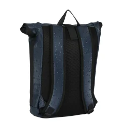 New Rebels New York Droplets Rolltop Rugtas Navy Blauw  Waterafstotend  21 Liter  Laptopvak
