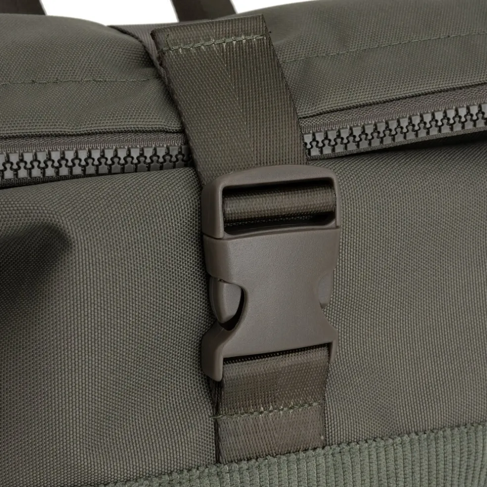 New Rebels New York Ribbi Rolltop Rugzak 17-21L Schooltas & Werktas Ribstof Laptop Rugtas 15.6 inch Sage Green